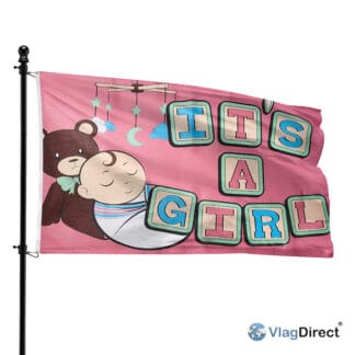 Geboortevlag Meisje - Meisje geboorte vlag - 90 x 150 cm.